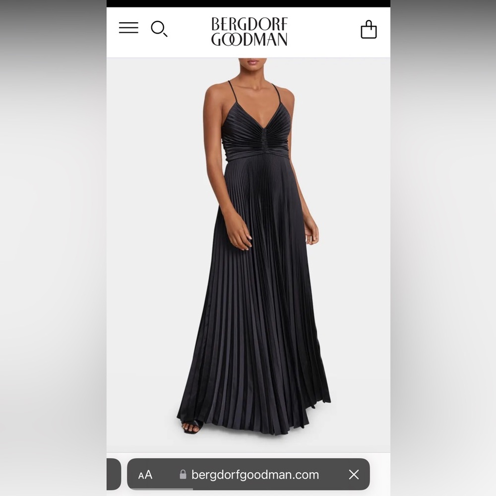 ALC Aries satin pleated dress. Worn once.  Size 4, but hemmed to fit someone 5’6